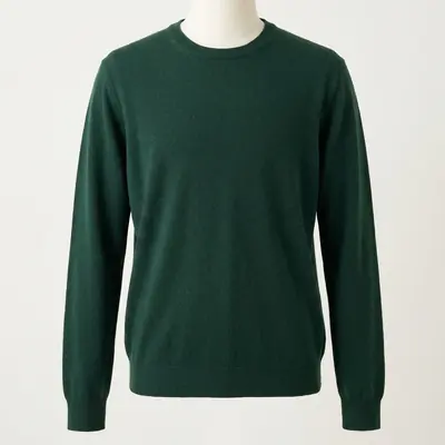 Product photo: forest green crew-neck sweater