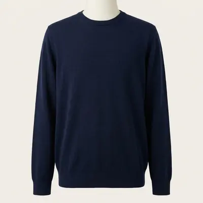 Product photo: navy crew-neck sweater