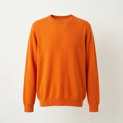 Product photo: bright orange crew-neck sweater