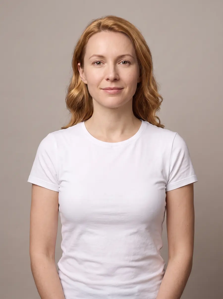 The same woman with golden blonde hair